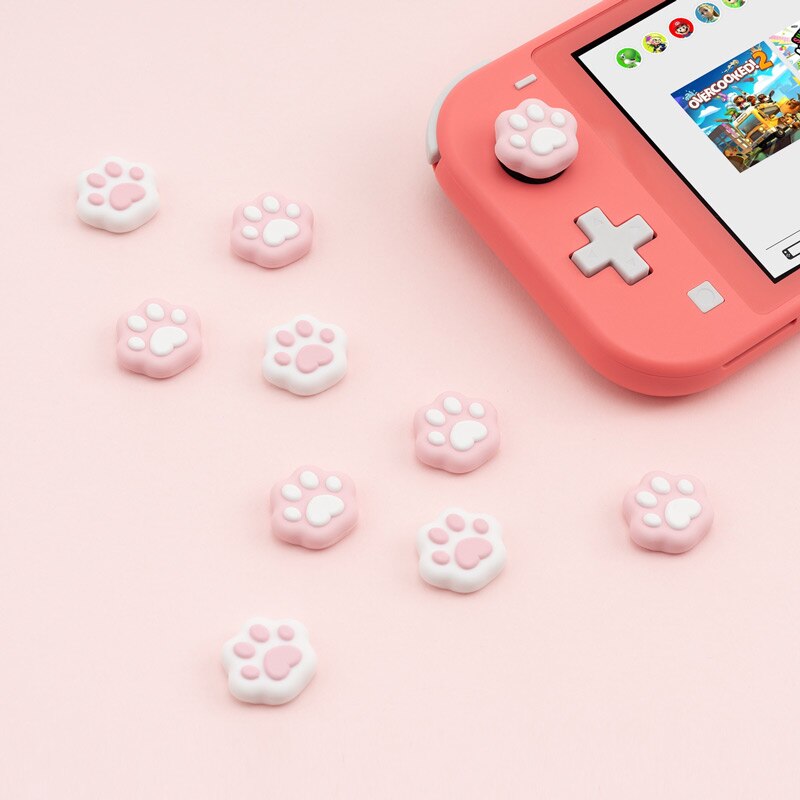 Voor Nintend Schakelaar Vreugde Con Kat Klauw Duimgrepen Caps Kawaii Siliconen Case Voor Nintendo Schakelaar Lite Leuke Cover Game accessoires