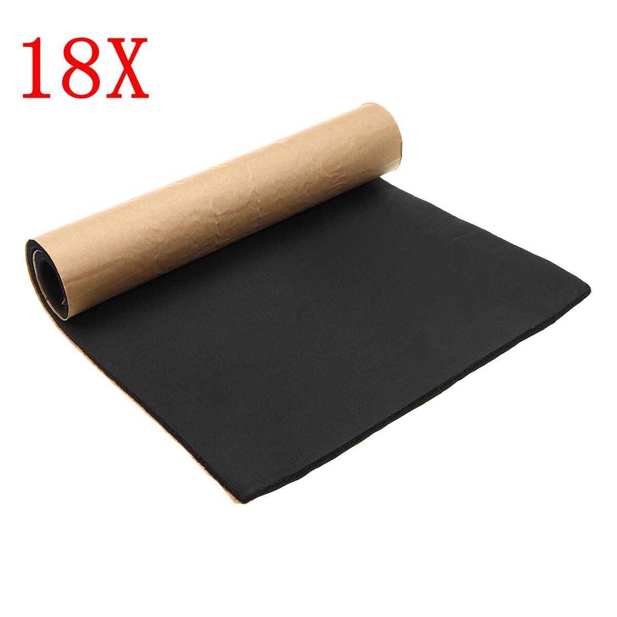 30 x 50cm 6mm bil ljudisolering dämpare matta ljuddämpande ljuddämpande ljudisolering huv motor brandvägg cell skum bomull: Guld-