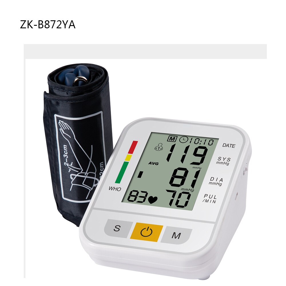Automatic Digital Sphygmomanometer Electronic Accurate Smart English Voice Arm Blood Pressure Monitor Tonometer: C