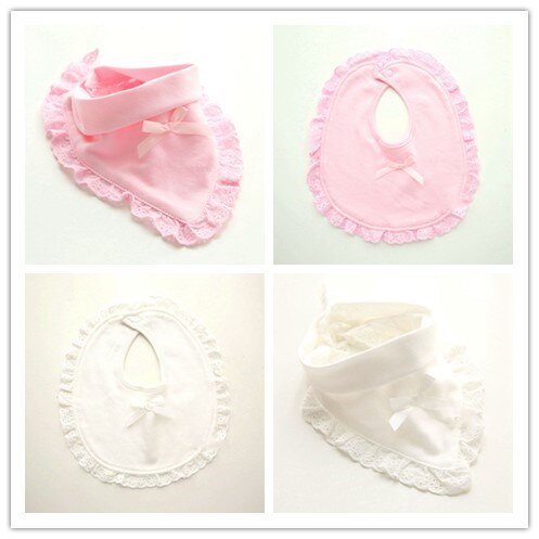 2020New Cotton Lace princess Baby Slabbetjes Bowknot Burp cloth toddler Bibs Pink White Girls Lovely Infant Saliva Towels Bibs