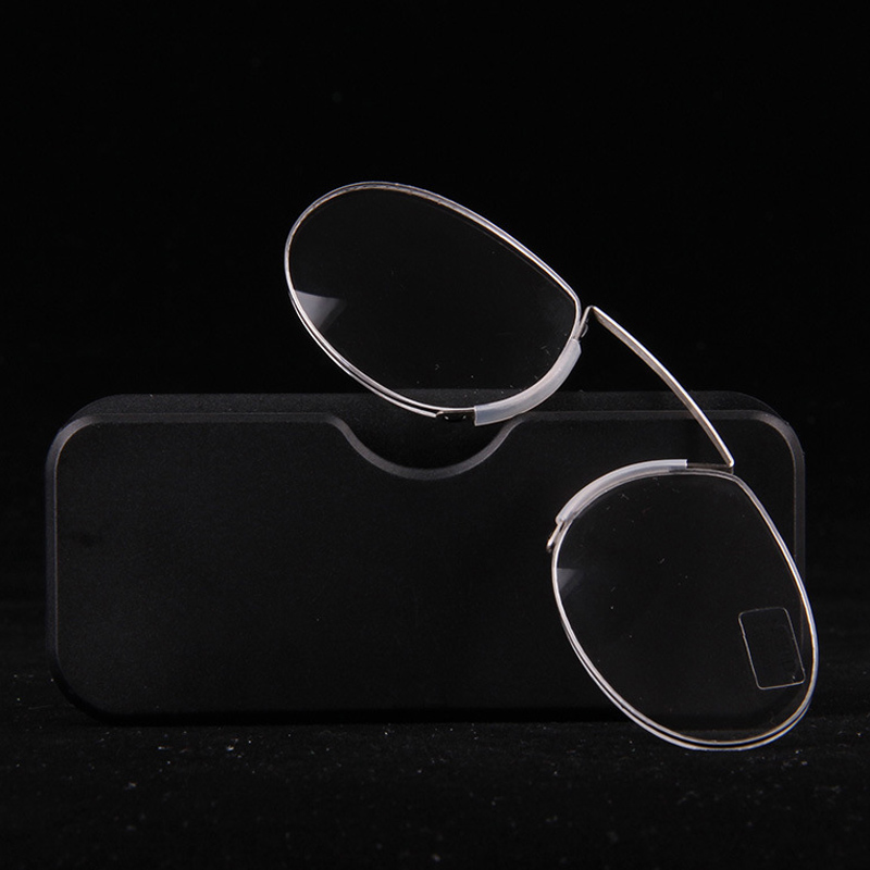 Zilead Draagbare Neus Clip Leesbril Ultralight SOS Pince Nez Optische Presbyope Bril Mannen & Vrouwen + 1.0 + 1.5 + 2.0 + 2.5 + 3.5: +250 / black