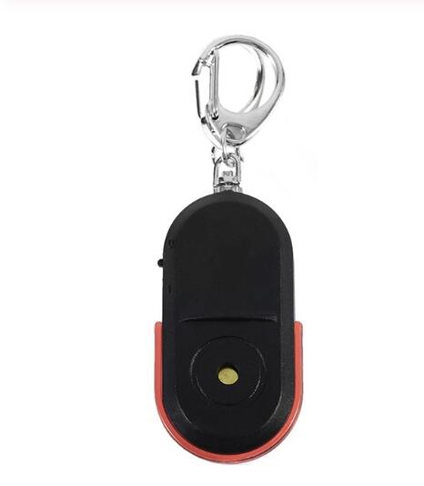 Draadloze Anti-Verloren Alarm Key Finder 10M Locator Sleutelhanger Whistle Sound Afstandsbediening Met Led Licht Mini Anti lost Key Finder: red