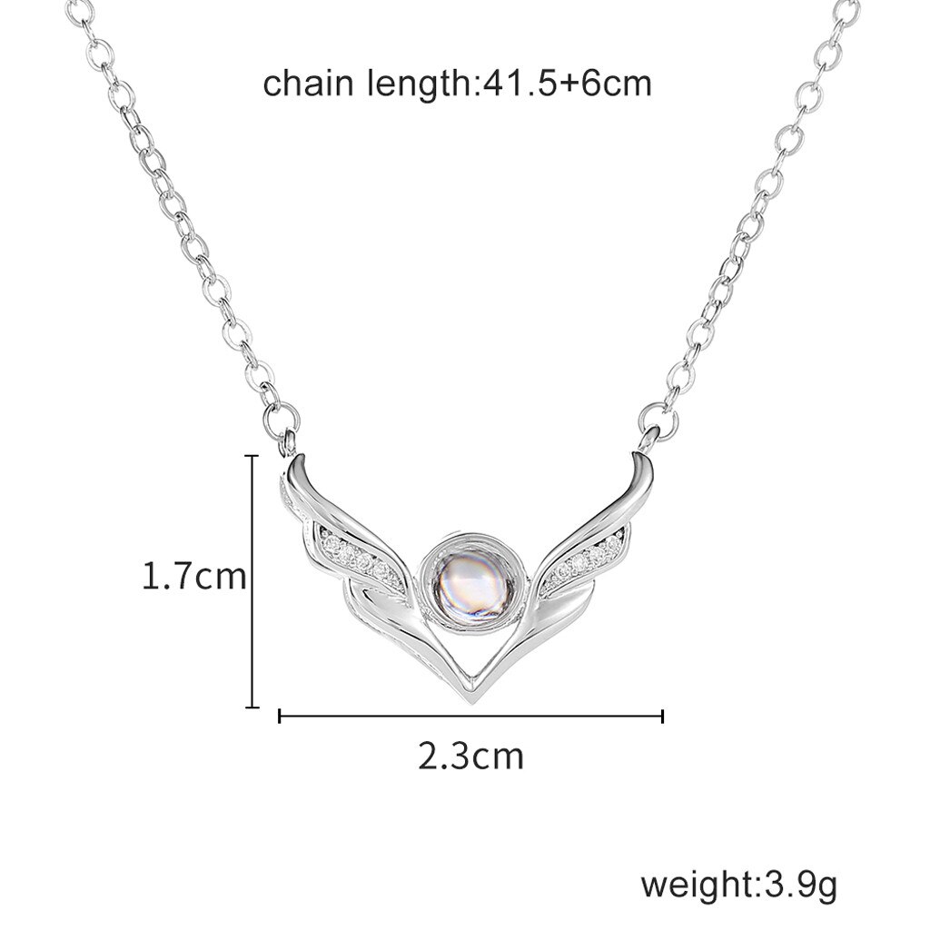 Ketting Voor Vrouwen Bijouterie 100 Talen I Love U Valentijnsdag Aanwezig Geheugen Projectie Ketting Sieraden Цепочка