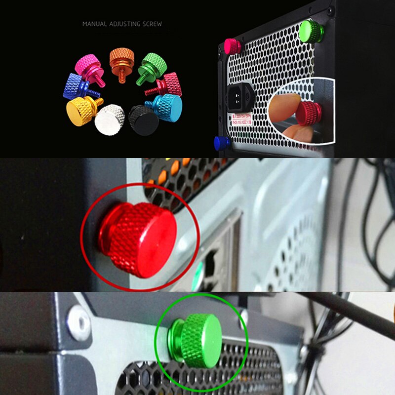 C.M Computer Components Chassis Color Aluminum Alloy Hand Screw 6 # 32 * 6 PC Power Coarse M3.5mm Screw