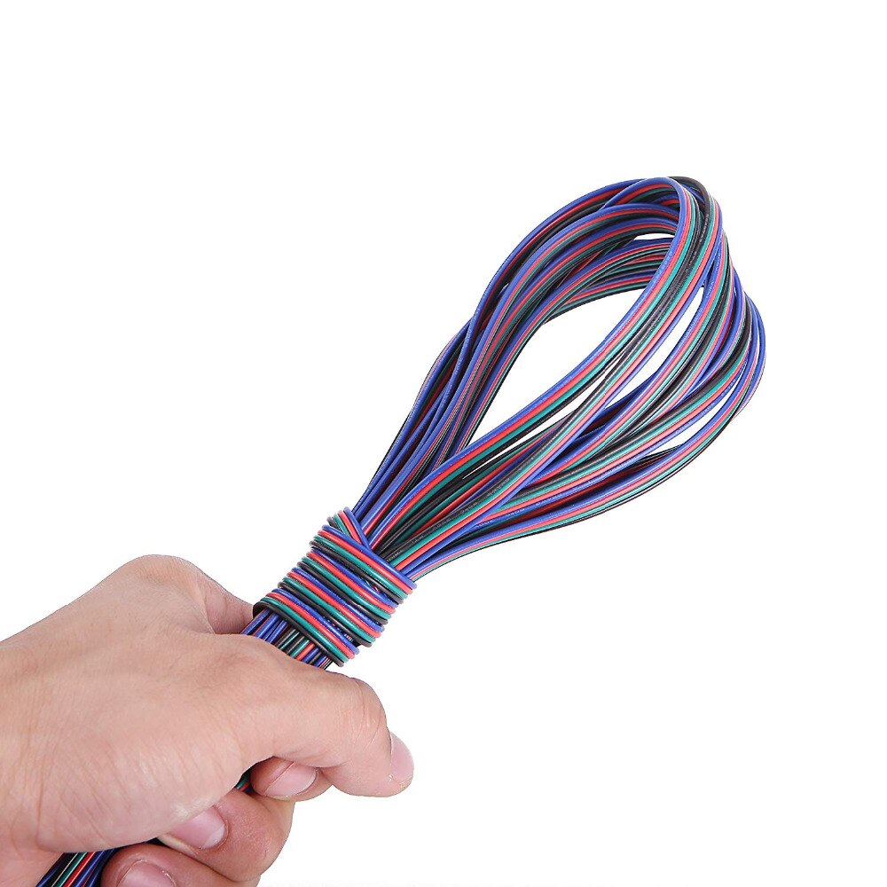 18 20 22 AWG 4Pin RGB Wire Extension Cable with Spool, Led Lights Strip Extend Cords for 5050 3528