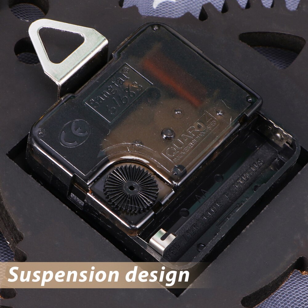 Industrial Gear Wall Clock Decorative Wall Clock Industrial Style Wall Clock (30cm Golden Shipment without Battery)