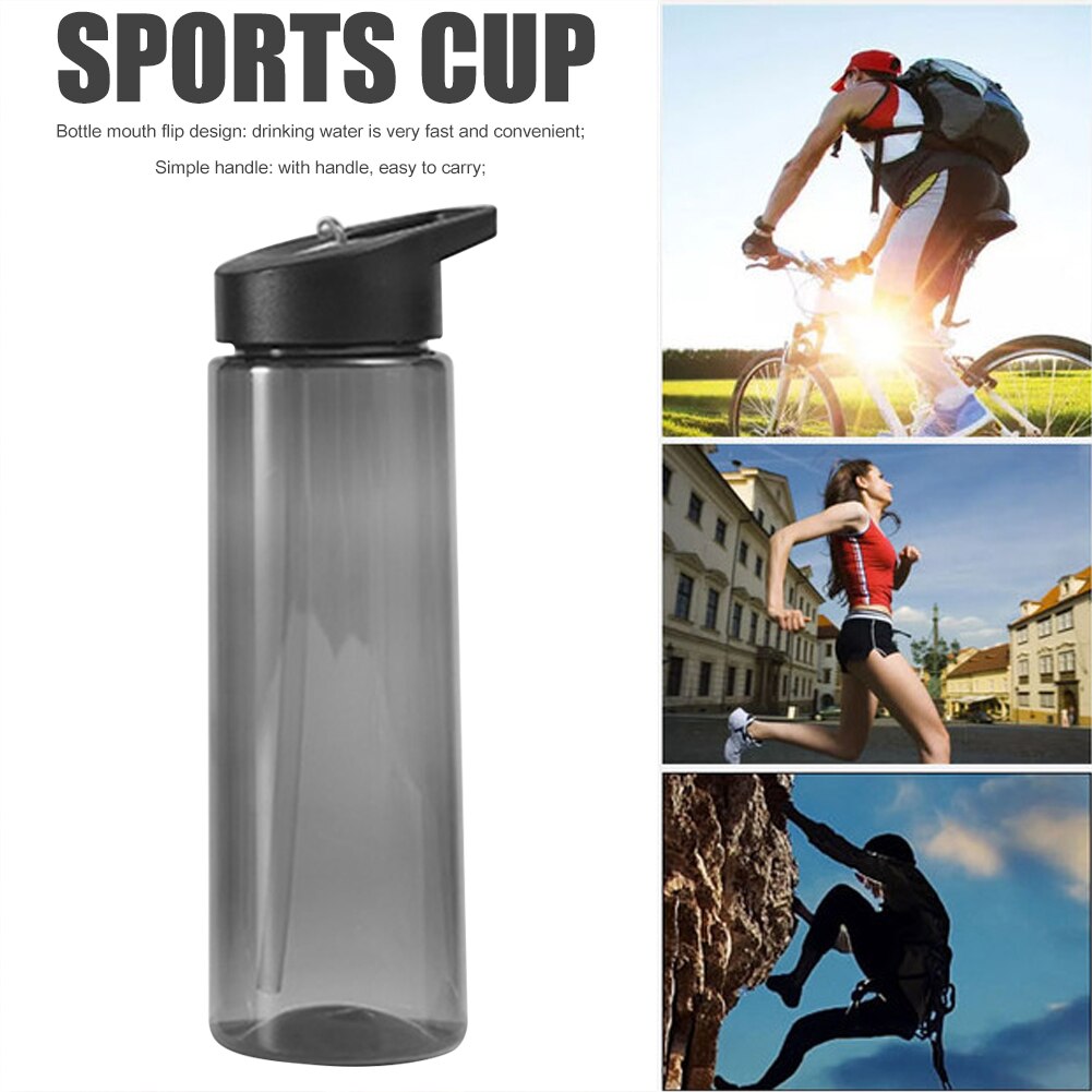 750ml Plastic Straw Water Bottle Cup Sports Travel Portable Leak-proof Water Bottle Kettle with Handle Gym Large Capacity Water