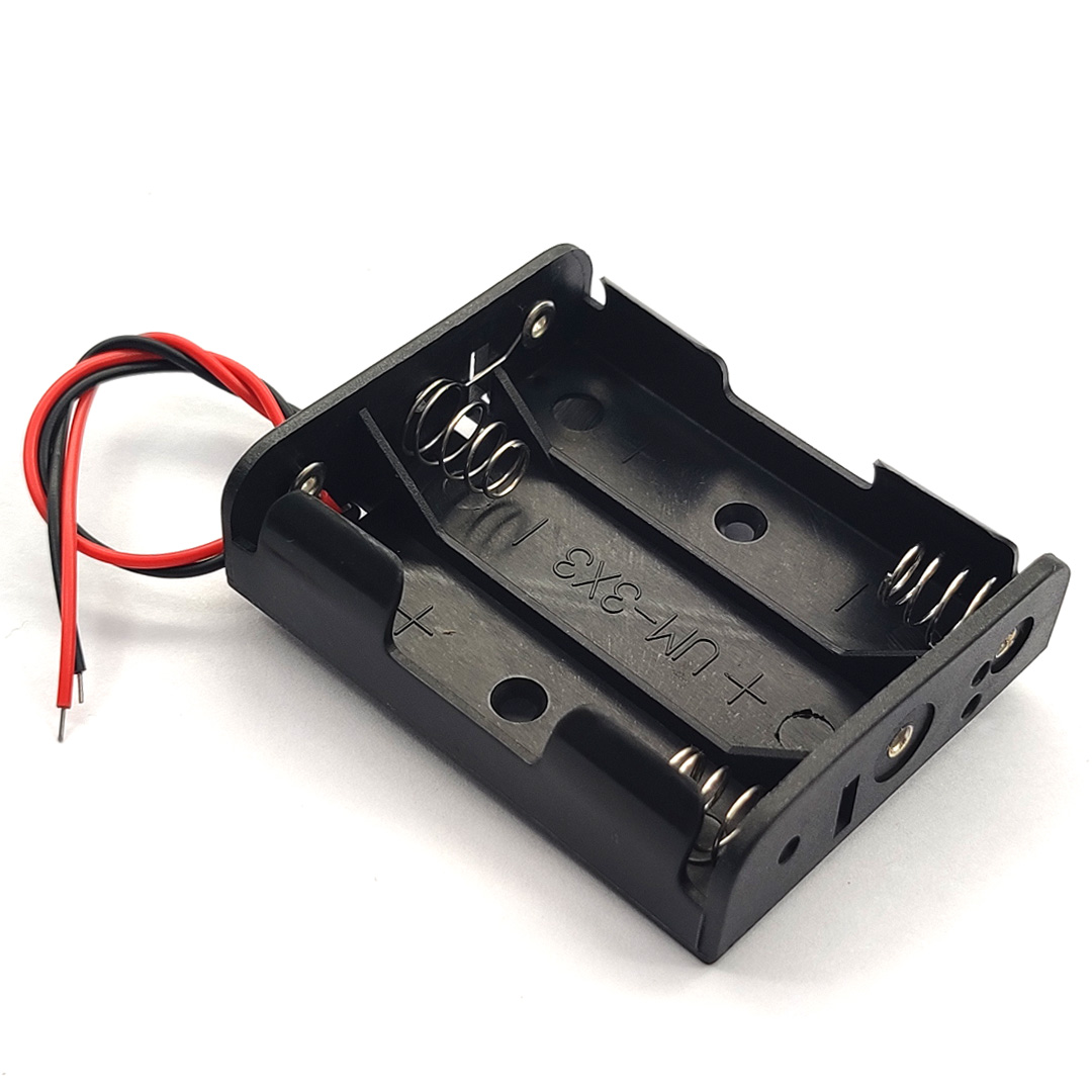 Custodia per batteria di alimentazione in formato AA Supporto per scatola di plastica con cavi Custodia per batteria 3AA 3 * Scatola per batteria AA 4,5 V Fai da te
