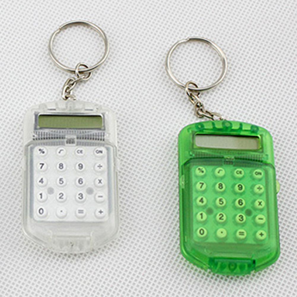 Calculator Handige Elektronische Mini Rekenmachine Bag Charm Sleutelhanger Voor School (Willekeurige Kleur)