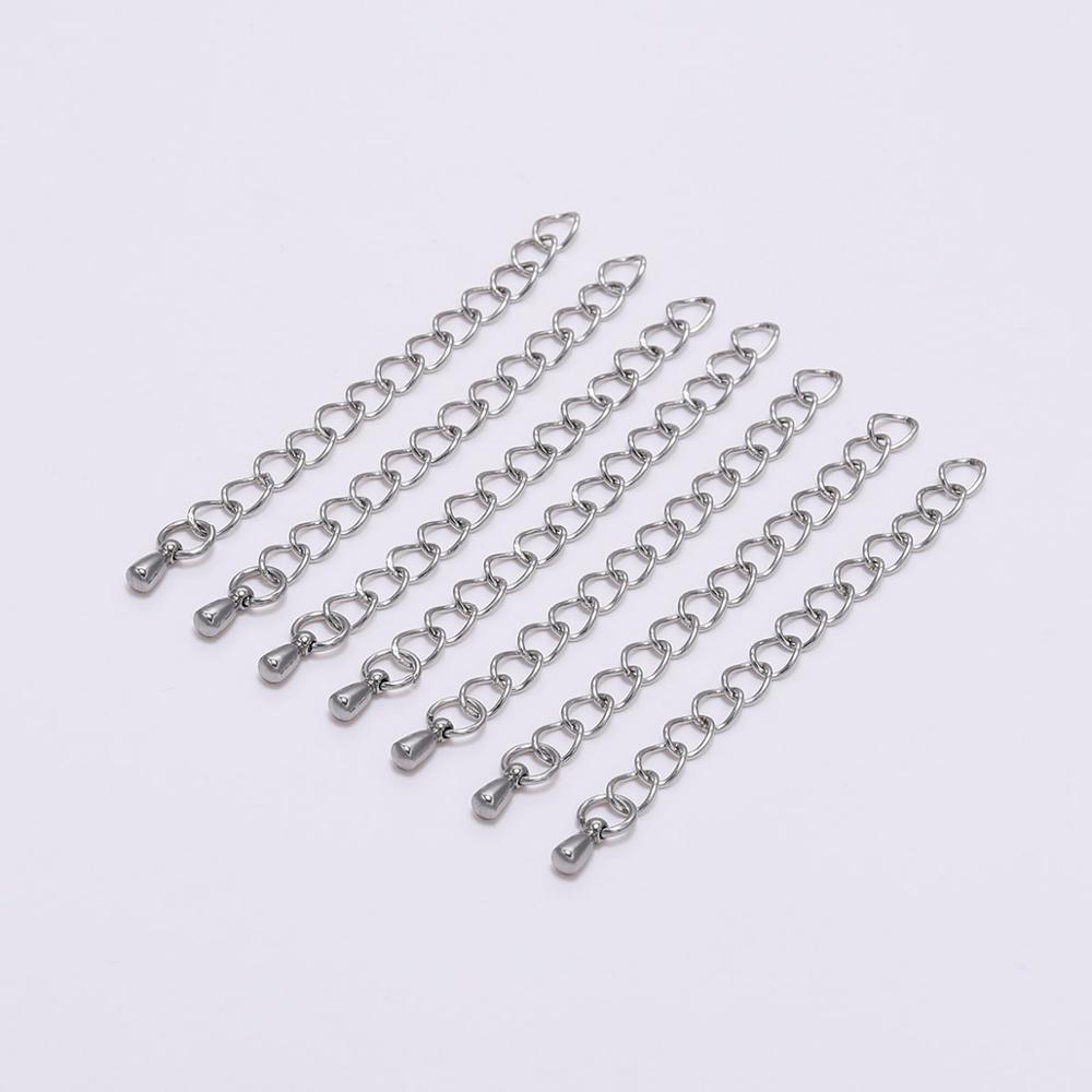 10 Teile/los 50/70mm Edelstahl Erweiterte Verlängerung Ketten Schwanz Verlängerung Kette für DIY Armbinde Schmuck Machen Zubehör