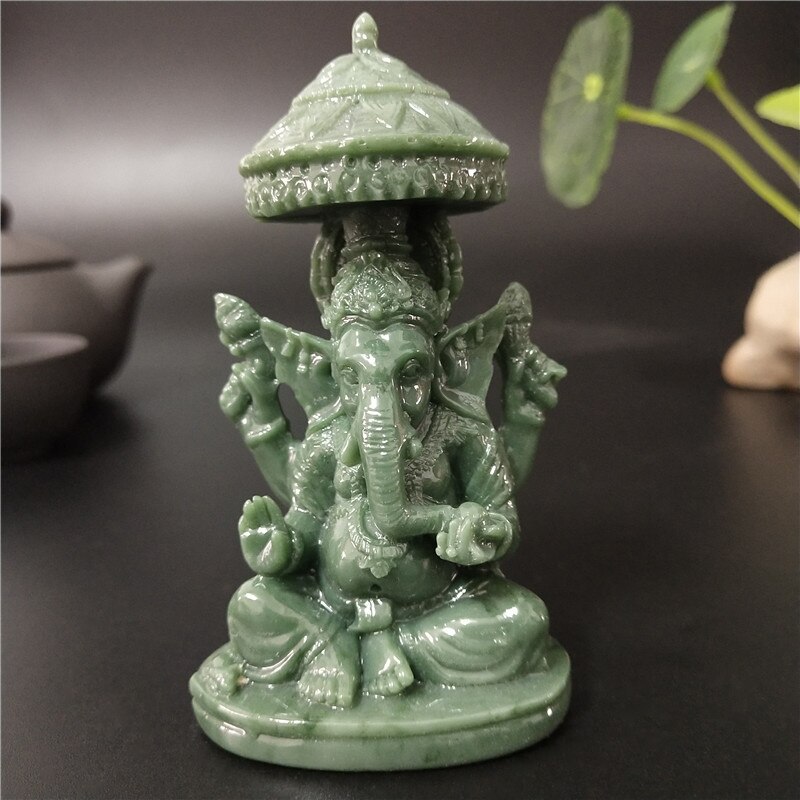 Lord ganesha statue buddha elefant gud skulpturer figurer menneskeskabte jade sten håndværk hjem have dekoration buddha statuer