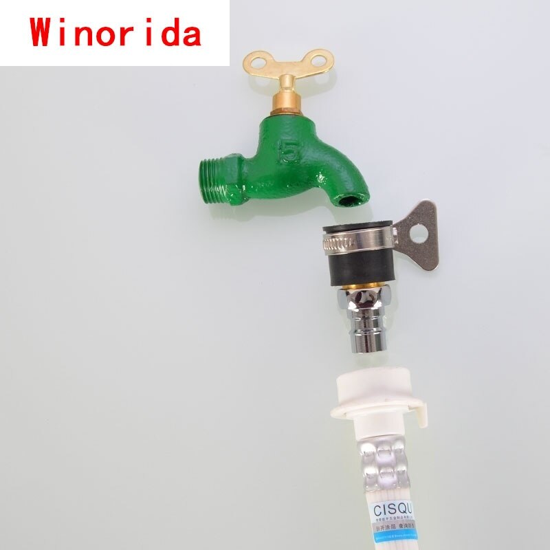 1/2IN 3/4IN Thread Washing Machine Faucet Spout Adapter Water Inlet Nipple Interface Car Wash Connector Basin Vegetable Basin