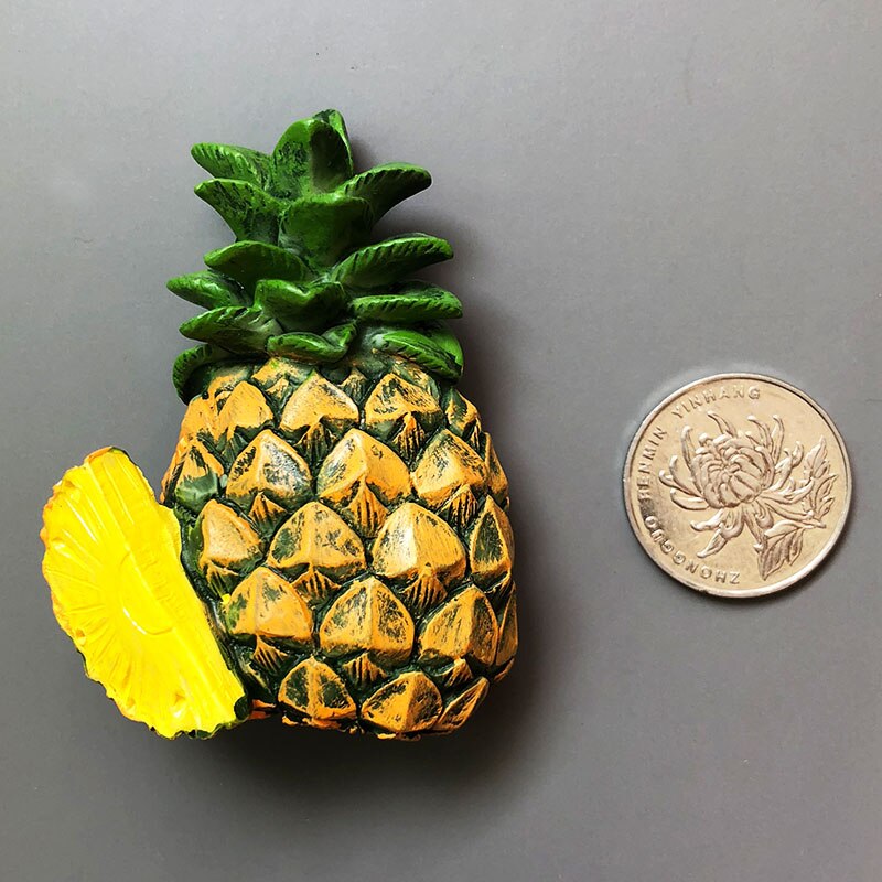 3D fresh fruit refrigerator magnetic stickers magnetic food room decoration Pineapple lemon cherry fridge magnets
