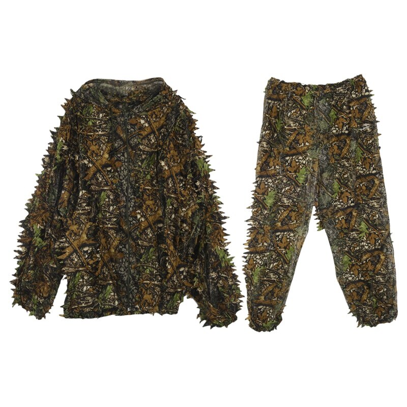 3D Folha Adultos Ghillie Suit Woodland Camo/Camuflagem Caça Veados Perseguição em: Default Title