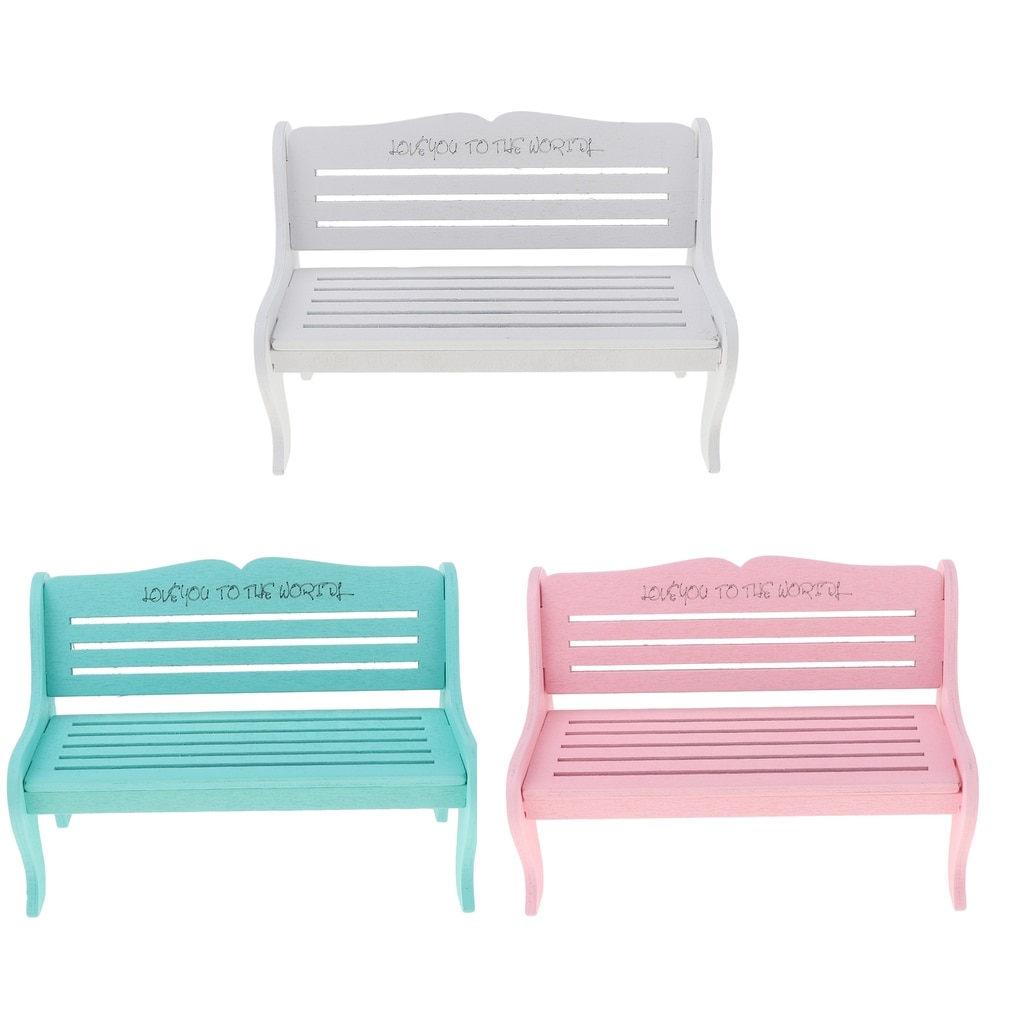 mini ogród drewniane ławka parkowa zestawy modeli dla 12 cal dom dla lalek lub ozdoba na biurko