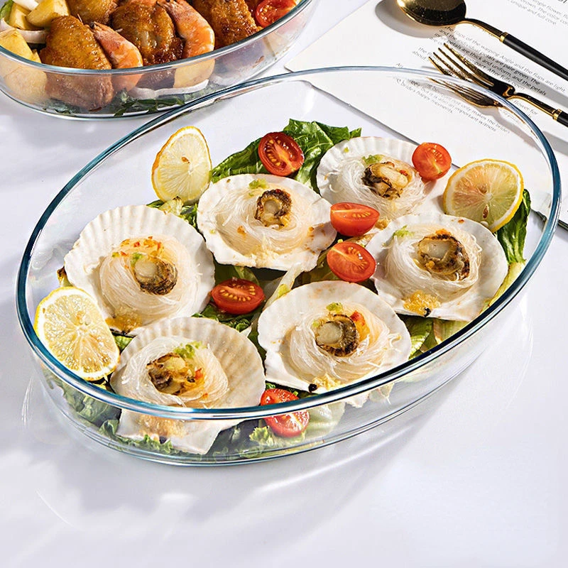 Plato de vidrio para hornear, bandeja para horno, herramientas y accesorios de cocina, utensilios de cocina, sartenes