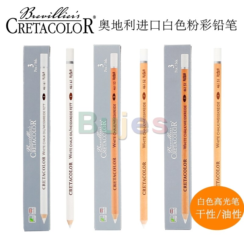 Cretacolor-lápiz de tiza blanca de alto brillo, suministros de arte, Original
