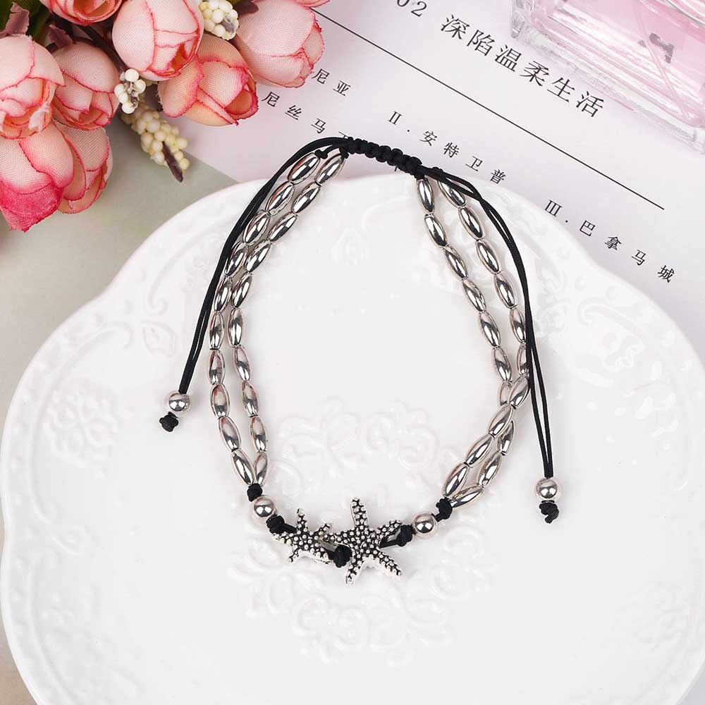 Vintage armbånd fot smykker håndlagde perler kjede ankelbånd for kvinner ankel ben sjarm rune sjøstjerne armbånd strand ankel