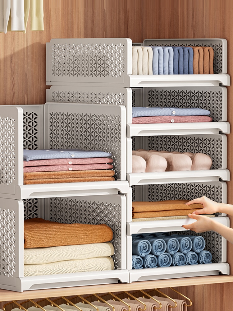 Joybos Wardrobe Storage Cabinet Organizer Drawer Storage Box Layered Partitions Finishing Shelf Dormitory Rack Storage 1pc