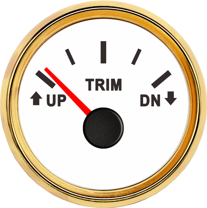 52mm up dn trim mätare 0-190 ohm båt trim mätare marin trim tilt indikator för inombords utombordsmotor bil motorcykel trim mätare: 800-00072