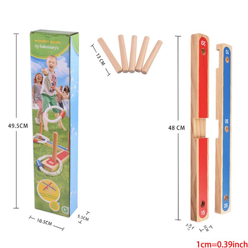 gadget GIARDINO/all'aperto CORDA PIOLI di LEGNO di LANCIO del GIOCO GIOCO di Famiglia Pioli E Corda Gioco