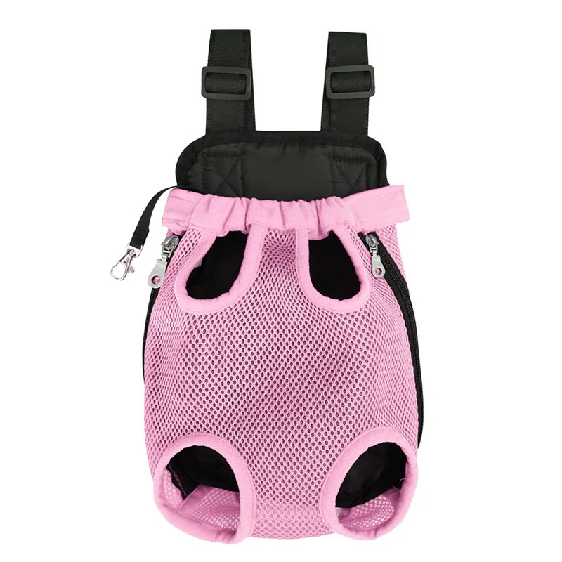 Pet Carrier Backpack Portable Travel Breathable Carrier Bag Pet Double Shoulder Mesh Backpack Adjustable Cat Bag Dog Supplies: S / Pink