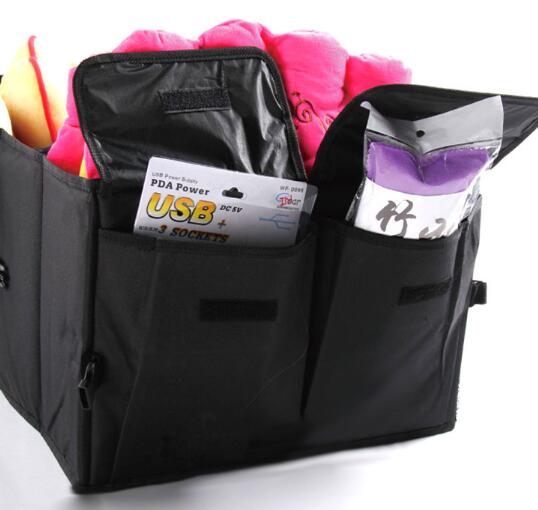 Auto Supplies Car Back Folding Storage Box Multi-Use Tools Organizer Car Portable Storage Bags Black