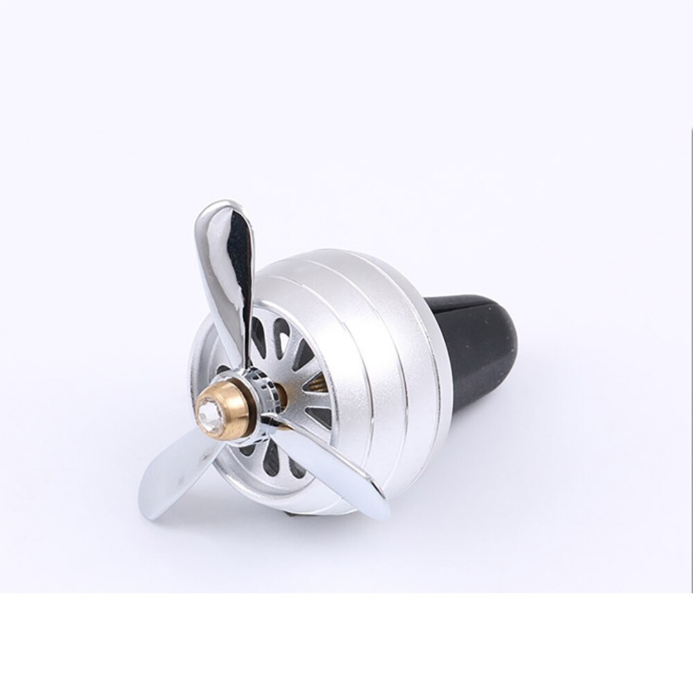 1pc luchtverfrisser auto geur led mini airco ventilatie uitlaat parfum clip frisse aromatherapie geur legering goede accessoires: Zilver