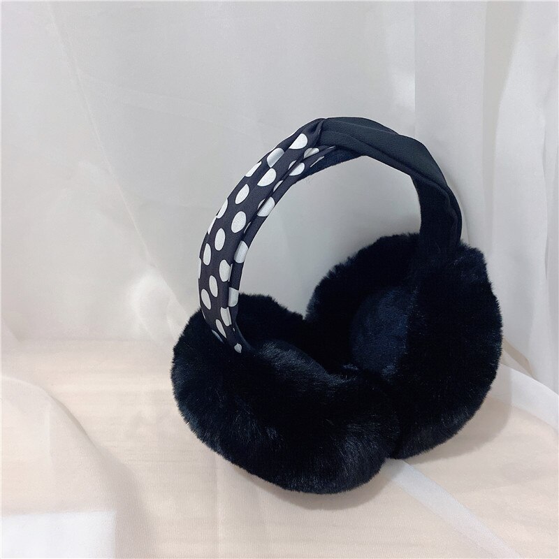 Women's earmuffscute polkadot crossover warmths... Grandado