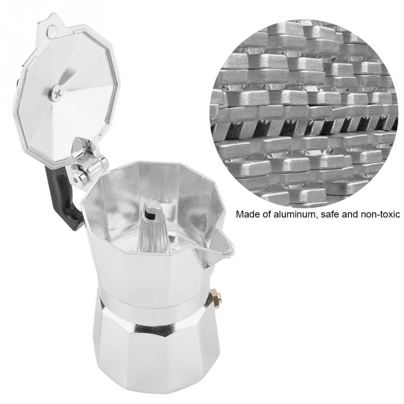 50ml 1 kopp moka spishäll kaffebryggare aluminiumkanna fransk mocka espresso perkolator kanna manuell tillverkare mockakanna 1 kopp