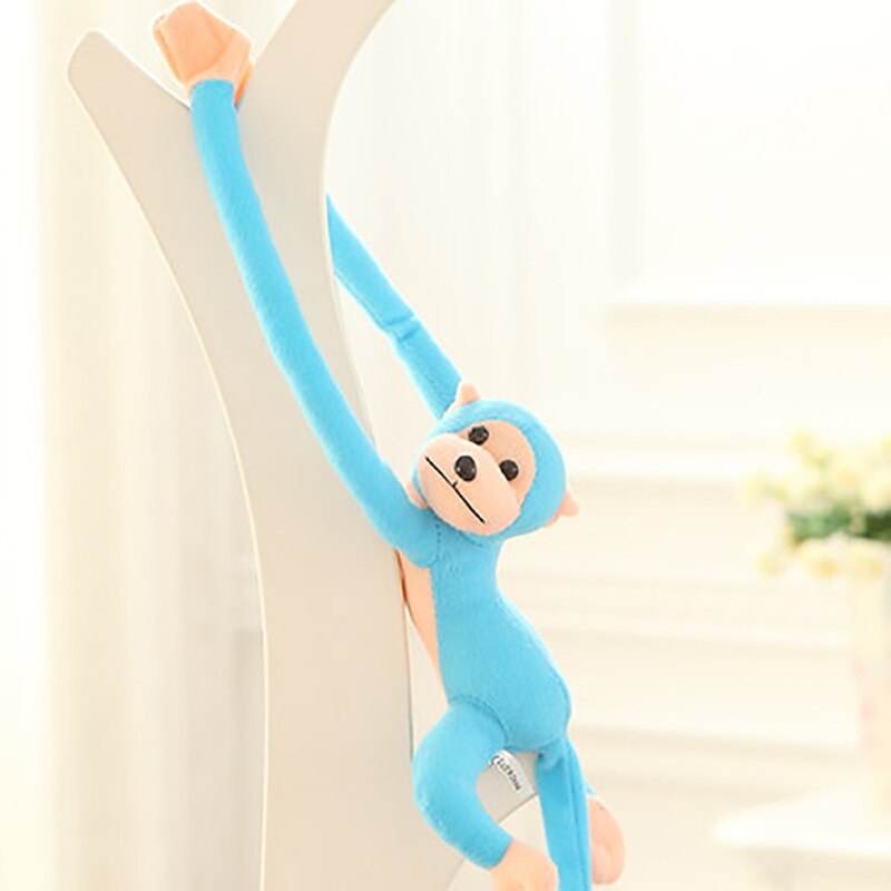 60Cm Lange Arm Aap Van Arm Tot Staart Pluche Speelgoed Kleurrijke Aap Gordijnen Aap Knuffel Pop Voor Kinderen kinderen: Blue