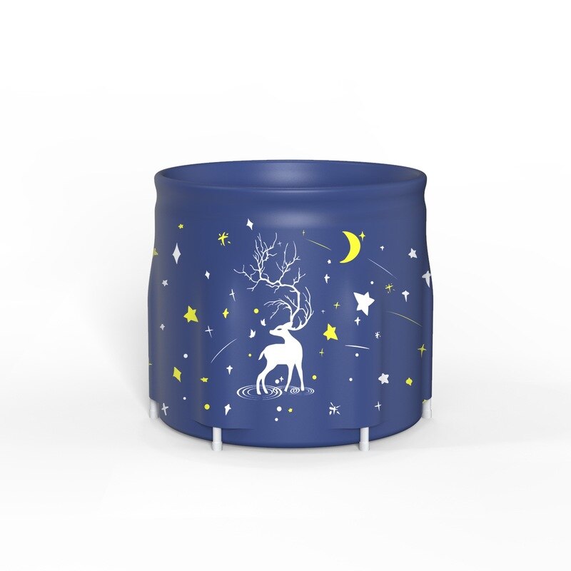 Bañera plegable de 70cm x 68cm para adultos, Cubo de baño con aislamiento, cubo inflable de 6 capas para SPA: green