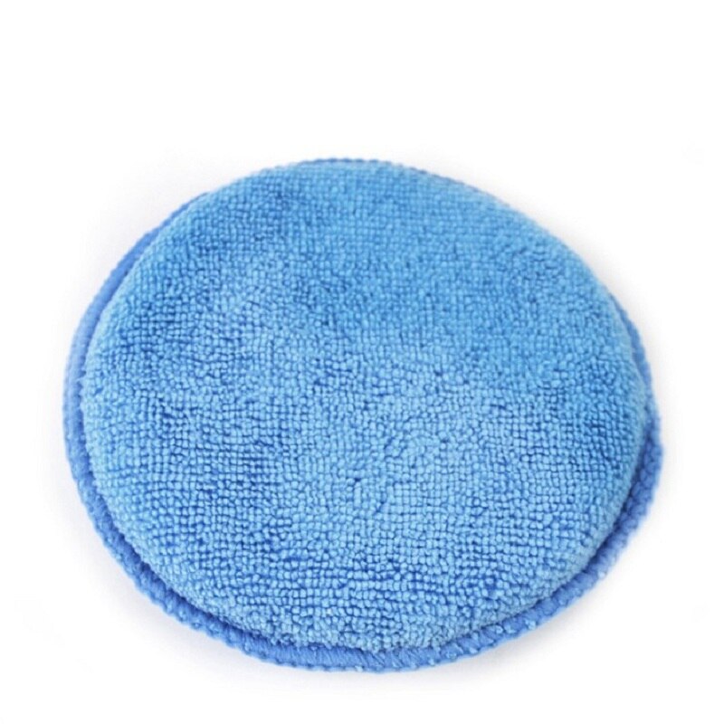 Chiffons d'éponge de nettoyage de lavage de voiture de surjet de microfibre d'éponge de cirage de voiture ronde à haute densité pour polir l'éponge ronde de lavage de voiture: Blue Waxing Sponge