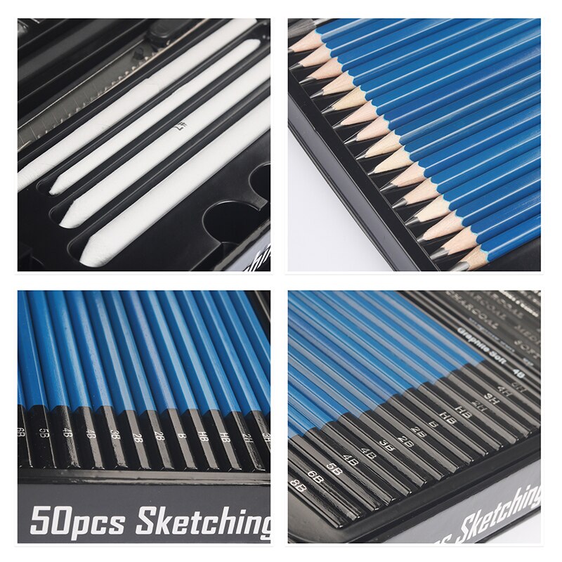 Drawing Pencils Sketch Art Set 50PCS Includes Sketching Graphite Pencils,Graphite and Charcoal Pencils Art Supplies Pencil