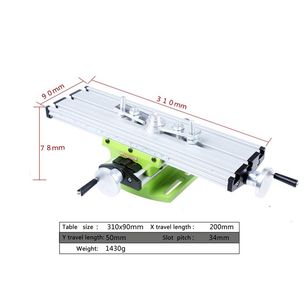 Mini Multifunctional Bench Vise Fixture Drill Milling Machine Compound Table Adjustment Worktable Three T-Shaped Grooves