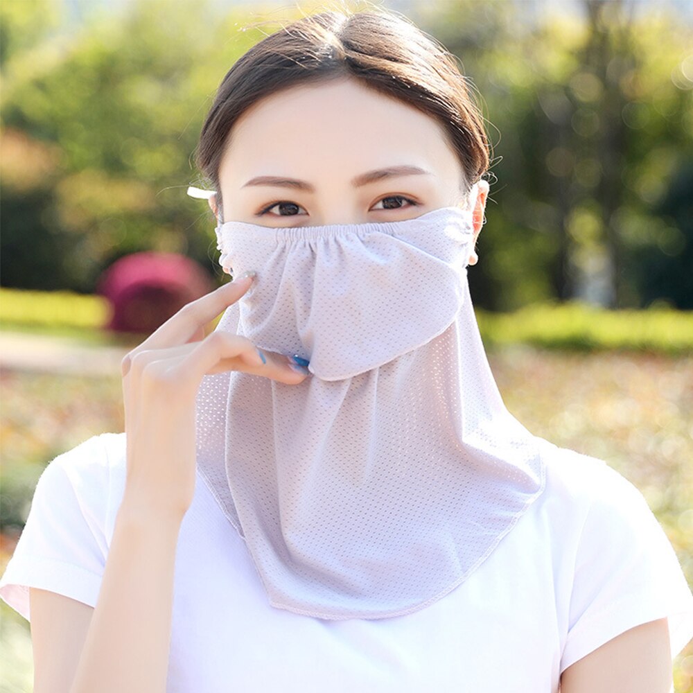 Bufanda de protección solar transpirable, protección UV, a prueba de polvo, para el cuello, Verano: grey