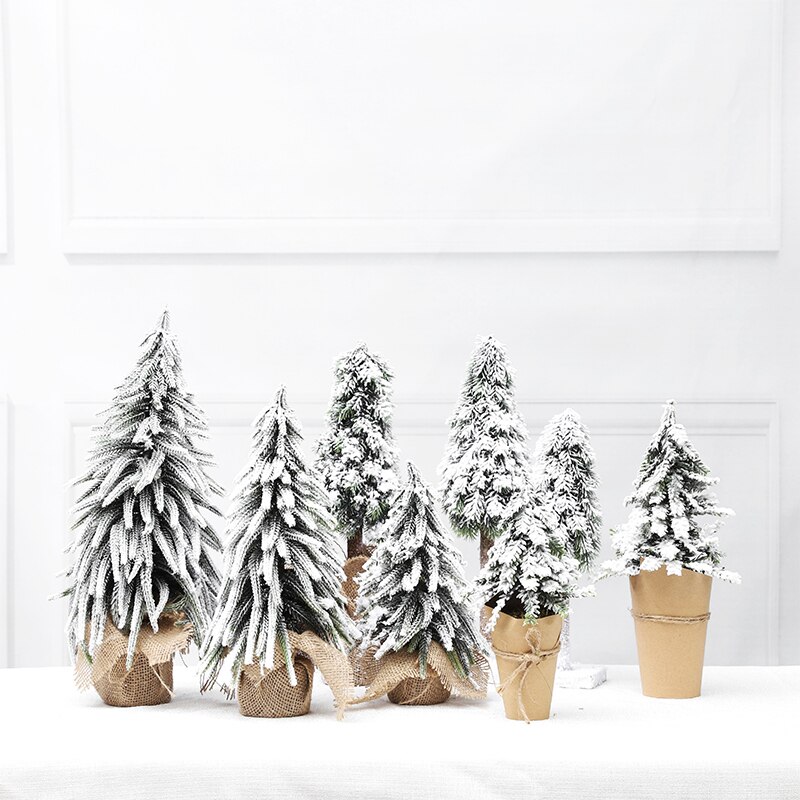 Artificial Mini Falling Snow Christmas Tree for Home Decoration Christmas Day Decoration