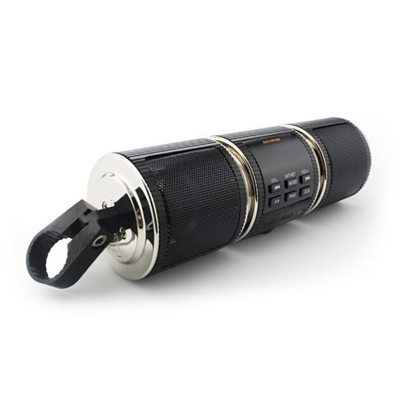 Reproductor de música de moto FM Radio Bluetooth motocicleta impermeable manillar Audio amplificador estéreo sistema de altavoz MP3 USB 12V: black