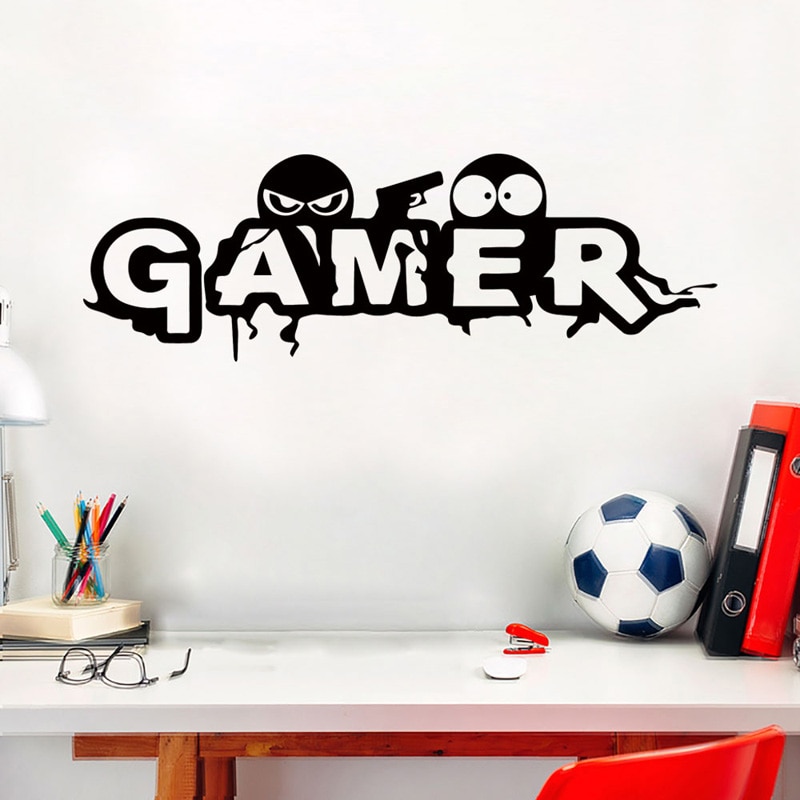 Gamer Wall Sticker for boy Children's room decoration Mural Art Decals wallpaper Cartoon Game room stickers