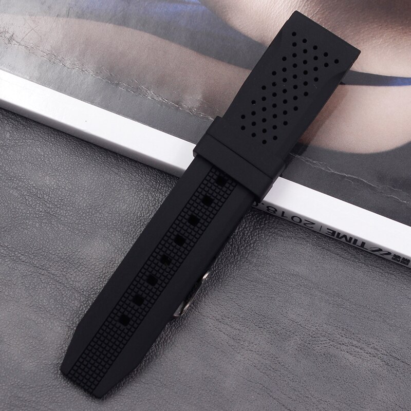 Horloge accessoires heren zachte siliconen band 22mm dames sport casual waterdichte natuurlijke rubberen band gesp