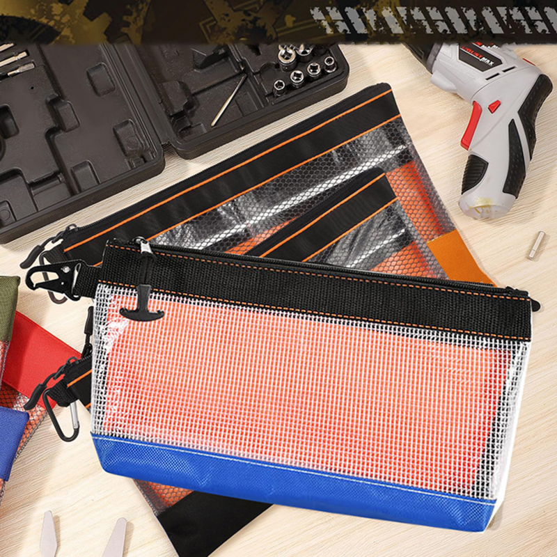 Bolsa de armazenamento à prova d'água, bolsa de ferramentas transparente de pvc, kit de hardware antiestático, bolsa de peças portátil, multifuncional, prática, bolsa de trabalho