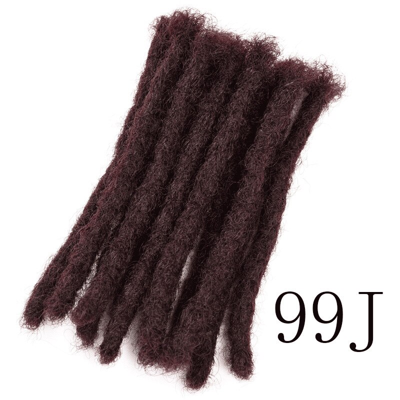 DinDong 10 inch Synthetic Dreadlocks Men Handmade Crochet Braiding 6 inch Dreadlocks Hair Extensions Hip Hop Pure Color: #99J / 10inches