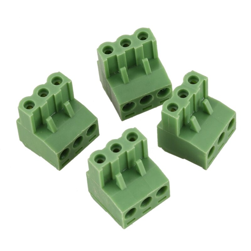 20 stk 5.08mm 3 -veis pcb-montert skruklemme for 14-22 awg ledning