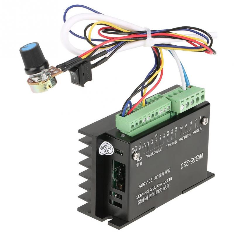 WS55-220 DC Motor Driver DC 48V 500W CNC Brushless Spindle 3 phase BLDC Motor Driver Controller for Electric Power Tools