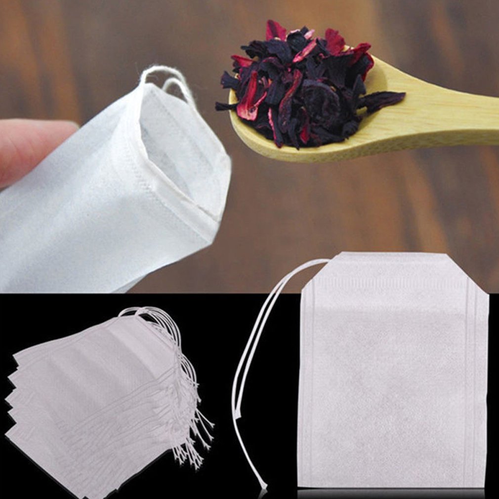 50/100pcs Disposable Tea Filter Bags Tea infusers Empty Drawstring Seal Filter Tea Bags Drawstring Herb Loose Tea bag