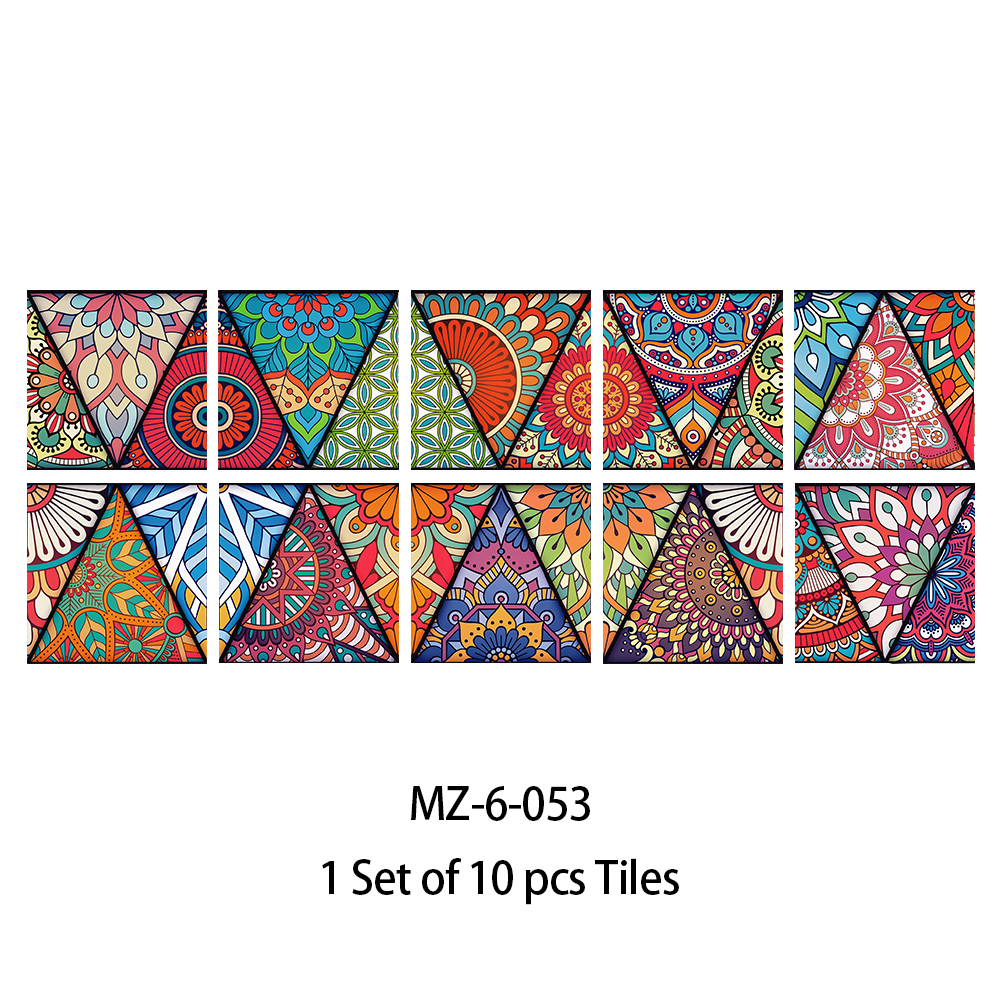 10pcs Moroccan Style Tiles Wall Sticker Matte Film For Tiles /Ground in Kitchen Wardrobe Bathroom Peel &amp; Stick Art Wall Decals: 10cmX10cmX10pcs