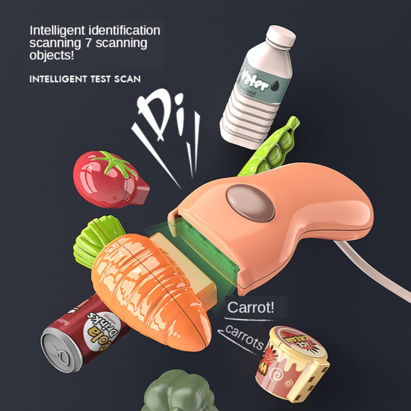 Casa del gioco Del Giocattolo di Simulazione Intelligente Scansione del Registratore di cassa di Carta Magnetica Educativi Multifunzionale Supermercato Giocattoli per Bambini