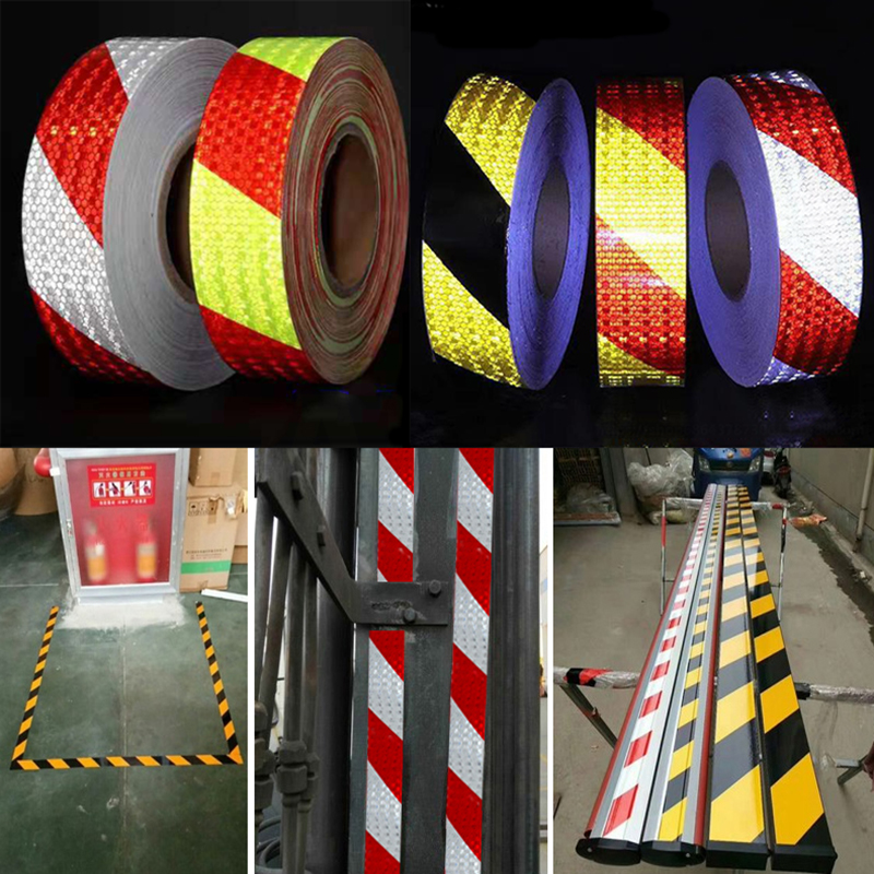 Glänzendes reflektierendes Sicherheitswarnband, selbstklebendes, reflektierendes Klebeband mit Köper-Druck für PVC-Reflexband, Autozubehör