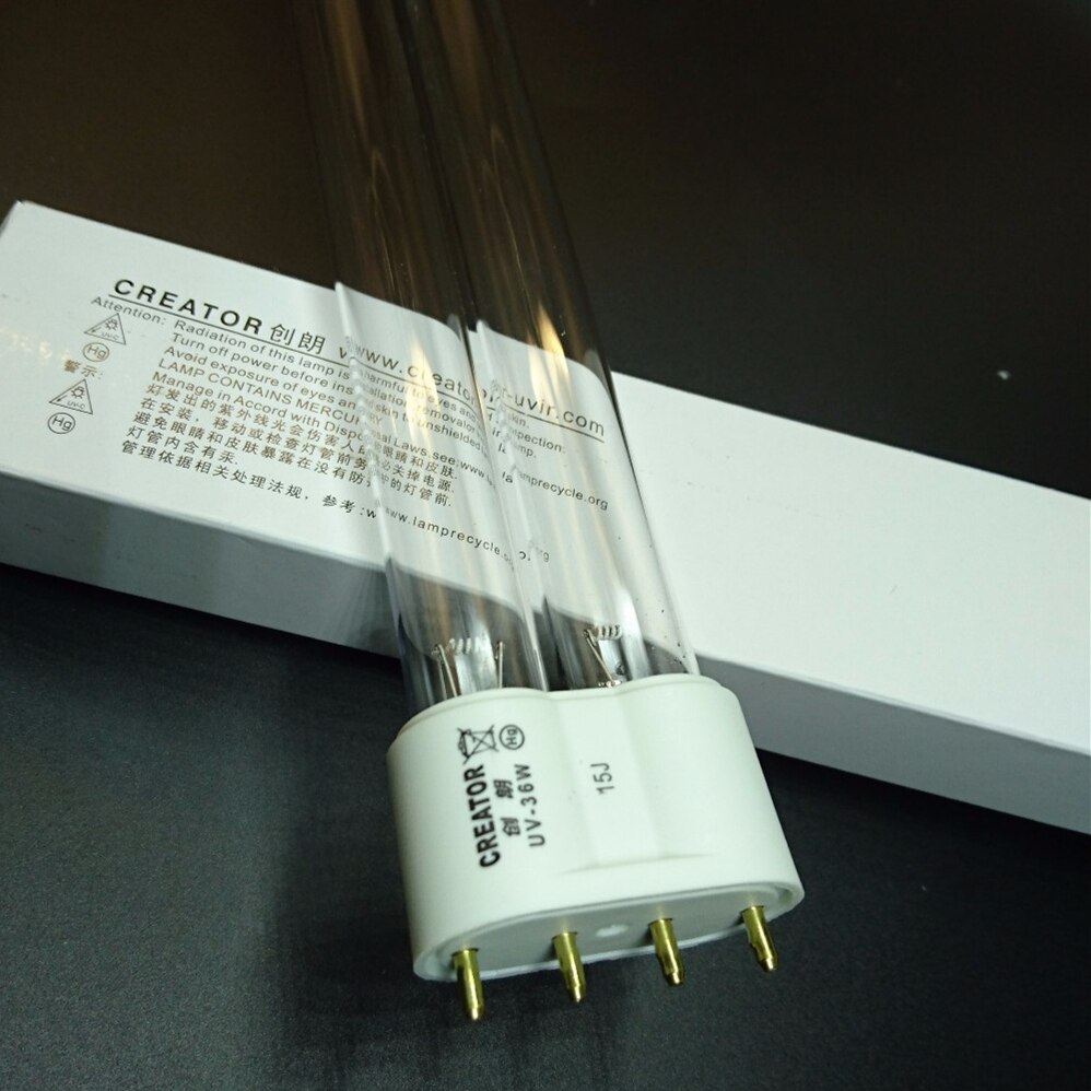 Uv klaring sterilisator for akvarie fiskedam fontene bytt pære , 4- pin 2 g 11 base uv-c bakteriedrepende lys