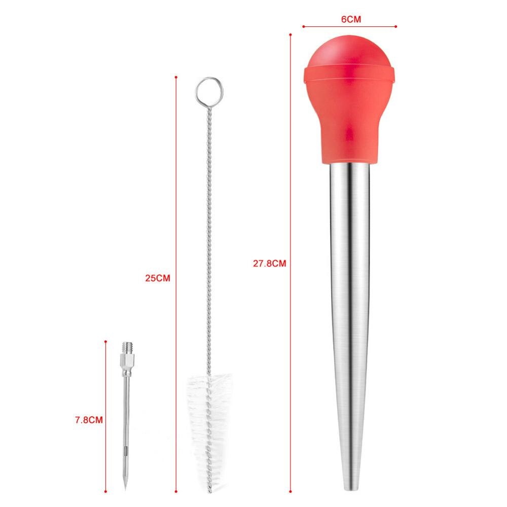 Kruiden Injectoren 304 Roestvrij Staal Voor Diy Bbq Keuken Koken Turkije Vlees Marinade Injector Tool
